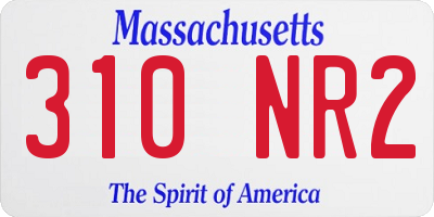 MA license plate 310NR2