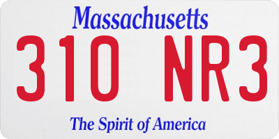 MA license plate 310NR3
