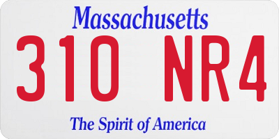 MA license plate 310NR4