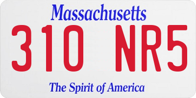 MA license plate 310NR5