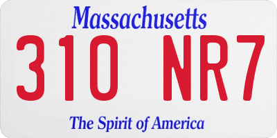 MA license plate 310NR7