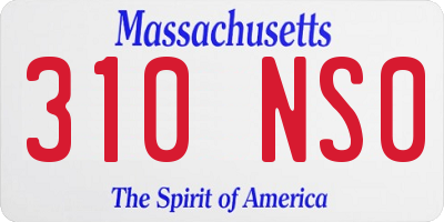 MA license plate 310NS0
