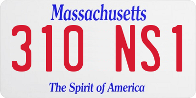 MA license plate 310NS1