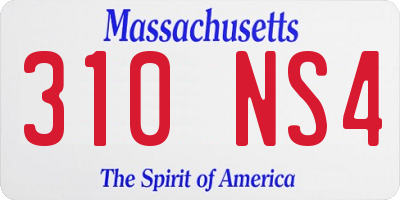 MA license plate 310NS4