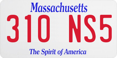 MA license plate 310NS5