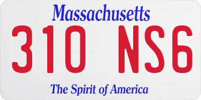 MA license plate 310NS6