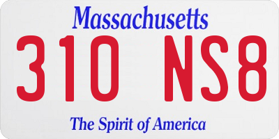 MA license plate 310NS8