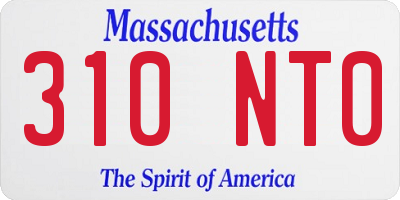 MA license plate 310NT0