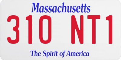 MA license plate 310NT1