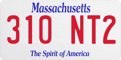 MA license plate 310NT2