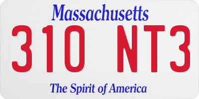 MA license plate 310NT3