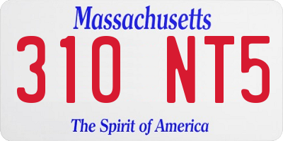 MA license plate 310NT5