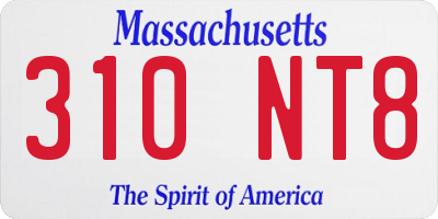 MA license plate 310NT8