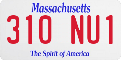 MA license plate 310NU1