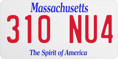 MA license plate 310NU4