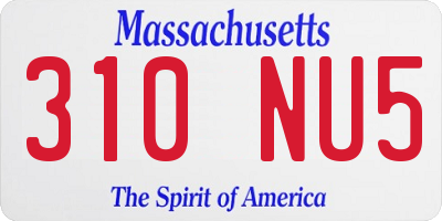 MA license plate 310NU5