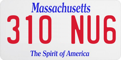 MA license plate 310NU6