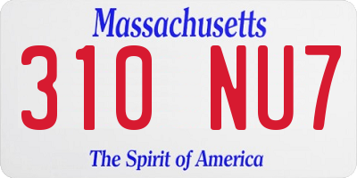 MA license plate 310NU7
