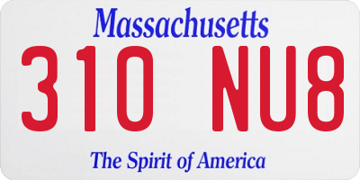 MA license plate 310NU8