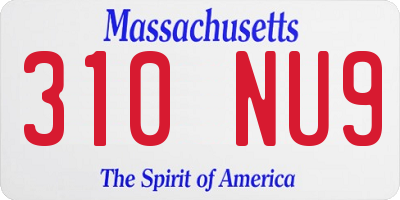 MA license plate 310NU9