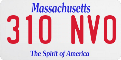 MA license plate 310NV0