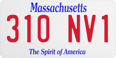MA license plate 310NV1