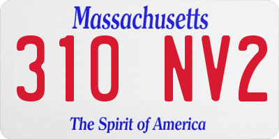 MA license plate 310NV2