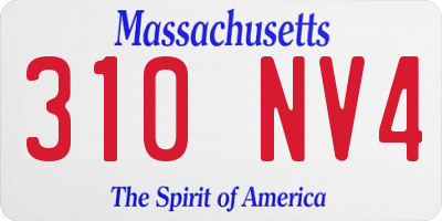 MA license plate 310NV4