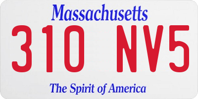 MA license plate 310NV5