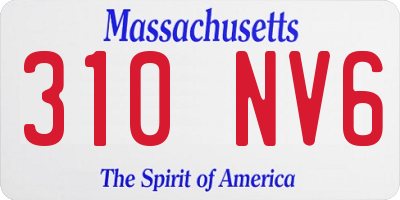 MA license plate 310NV6