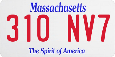 MA license plate 310NV7