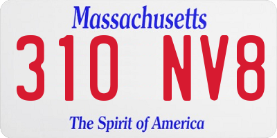 MA license plate 310NV8