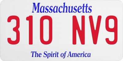 MA license plate 310NV9