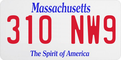 MA license plate 310NW9