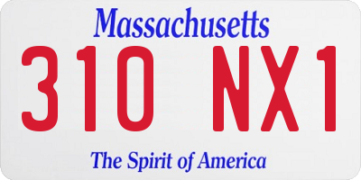 MA license plate 310NX1