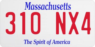MA license plate 310NX4