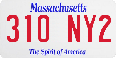 MA license plate 310NY2