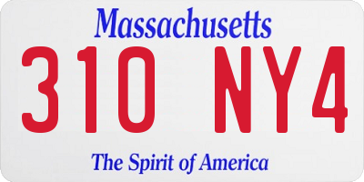 MA license plate 310NY4