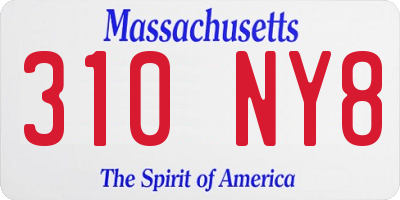 MA license plate 310NY8