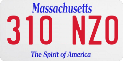MA license plate 310NZ0