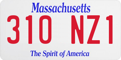 MA license plate 310NZ1