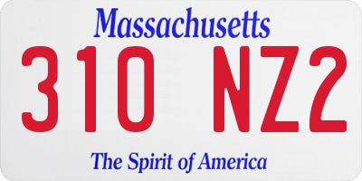 MA license plate 310NZ2