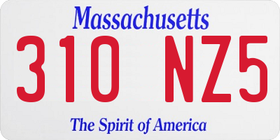 MA license plate 310NZ5