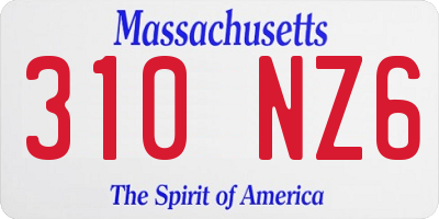 MA license plate 310NZ6