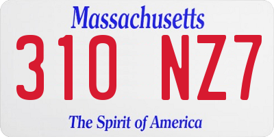 MA license plate 310NZ7