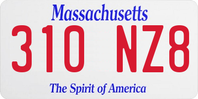 MA license plate 310NZ8