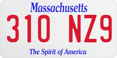 MA license plate 310NZ9