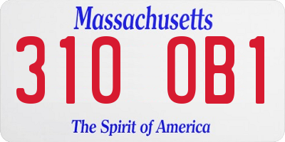 MA license plate 310OB1