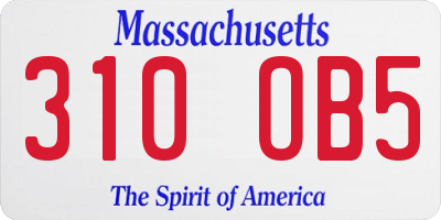 MA license plate 310OB5