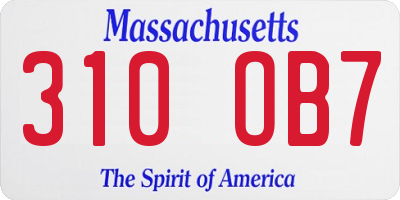 MA license plate 310OB7
